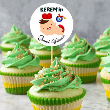 Kırmızı Şapkalı Sünnet Prensi ile Nazar Boncuğu Temalı Parti Kürdan Süs