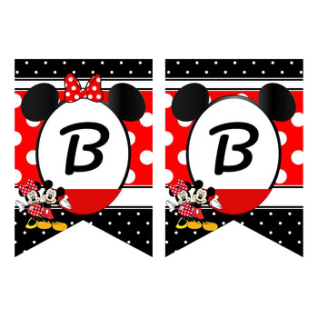 Kırmızı Siyah Mickey İkiz Temalı Flama Banner
