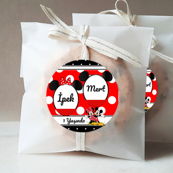 Kırmızı Siyah Mickey İkiz Temalı Sticker