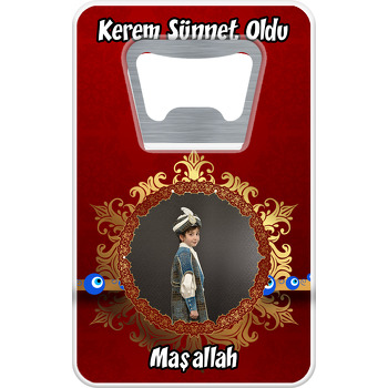 Kırmızı Sünnet Temalı Dikdörtgen Magnet Açacak