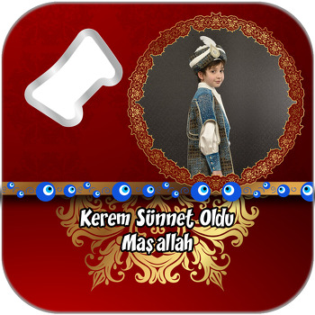Kırmızı Sünnet Temalı Kare Magnet Açacak