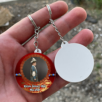 Kırmızı Sünnet Temalı Resimli Daire Plastik Anahtarlık