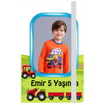 Kırmızı Traktör Temalı Doğum Günü Kişiye Anı Özel Defter