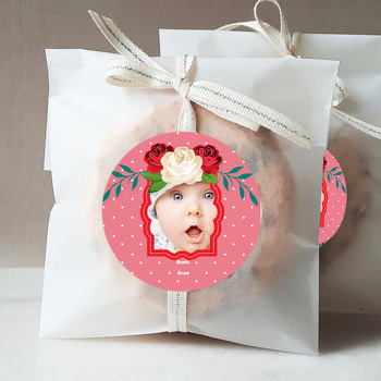 Kırmızı ve Beyaz Gül Temalı Resimli Sticker