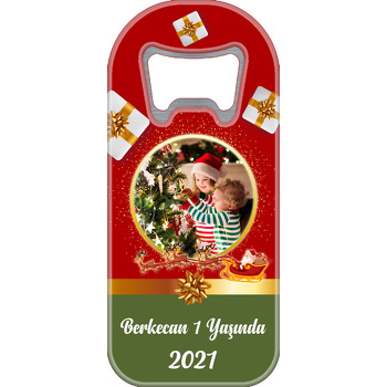 Kırmızı Yeşil Hediye Paketi Temalı Uzun Magnet Açacak