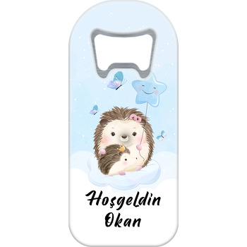 Kirpiler Yıldız Balon ile Mavi Fon Temalı Uzun Magnet Açacak