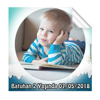 Kış Mevsimi Temalı Kare Etiket