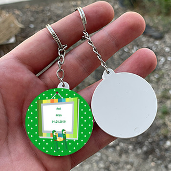 Kişiye Özel H Harfi Temalı Daire Plastik Anahtarlık