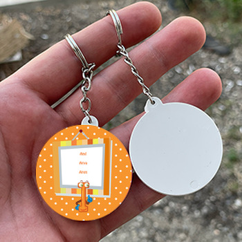 Kişiye Özel I Harfi Temalı Daire Plastik Anahtarlık