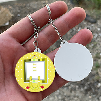 Kişiye Özel U Harfi Temalı Daire Plastik Anahtarlık