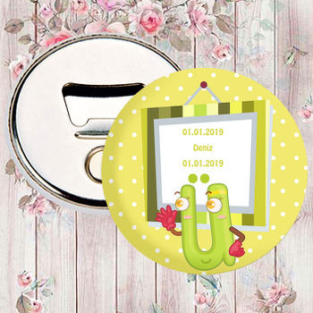 Kişiye Özel Ü Harfi Temalı Magnet Açacak