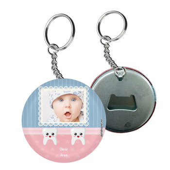 Kız Bebek için Gülen Diş Temalı Diş Arkası Açacak Anahtarlık