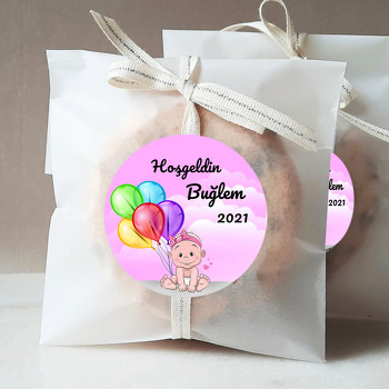 Kız Bebek ile Renkli Balonlar Temalı Sticker