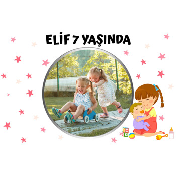 Kız Kardeşi Doğdu Abla Oldu Temalı Doğum Günü Magnet