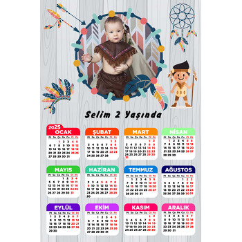 Kızılderili Temalı Takvim Magnet