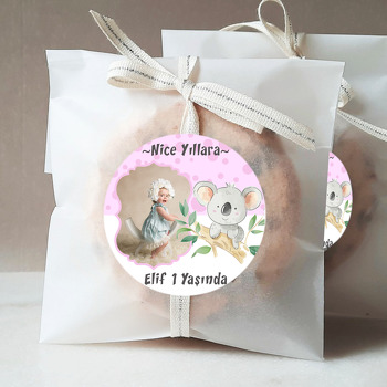 Koala Pembe Fon Temalı Sticker