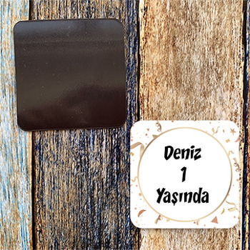 Konfeti Gold Temalı Doğum Günü Kare Magnet