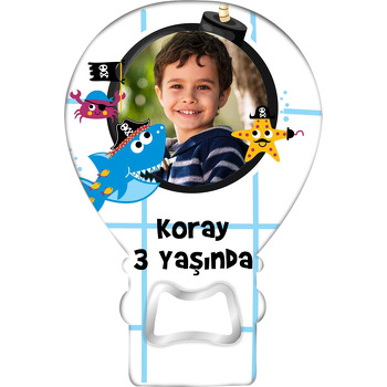 Korsan Balıklar Temalı Balon Ahşap Magnet 