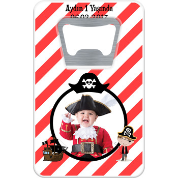 Korsan Temalı Dikdörtgen Magnet Açacak