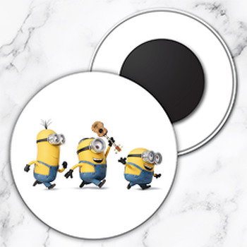Koşan Minionlar Temalı Kürdan Daire Plastik Magnet