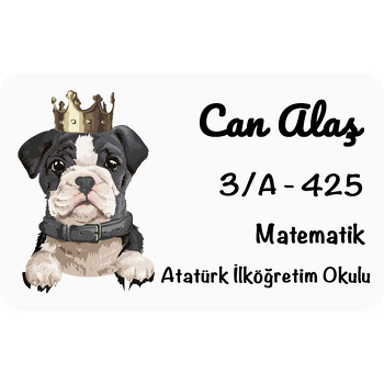 Kral Köpek Temalı Defter Etiketi