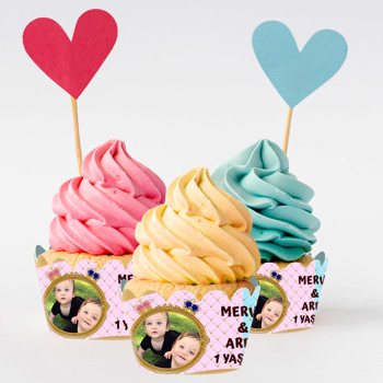 Kral ve Kraliçe Taç Temalı Cupcake Sargısı