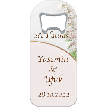 Krem Rozet Çiçekler Temalı Uzun Magnet Açacak