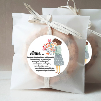Kucak Dolusu Buket ile Anne Temalı Sticker