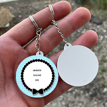 Küçük Adam Temalı Daire Plastik Anahtarlık