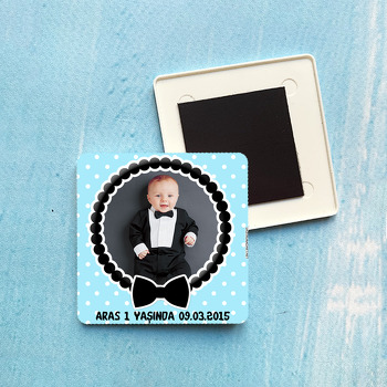 Küçük Adam Temalı Doğum Günü Plastik Kare Magnet