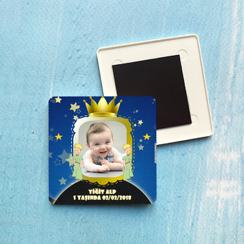 Küçük Prens 2 Temalı Kare Plastik Kare Magnet