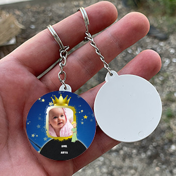 Küçük Prens 2 Temalı Resimli Daire Plastik Anahtarlık