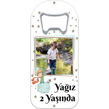 Küçük Prens Beyaz Fonda Temalı Uzun Resimli Magnet Açacak