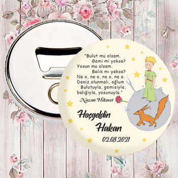 Küçük Prens ile Tilki Krem Fon Temalı Magnet Açacak