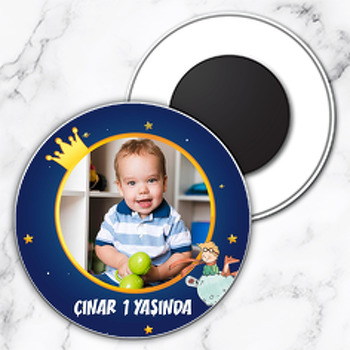 Küçük Prens ile Tilki Temalı Daire Plastik Magnet