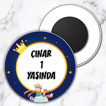 Küçük Prens ile Tilki Temalı Daire Plastik Magnet