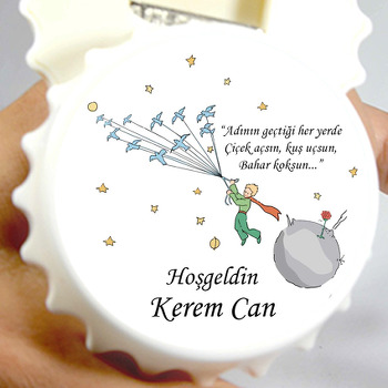 Küçük Prens Kuşlarla Uçuyor Temalı Kapak Şekilli Magnet Açacak