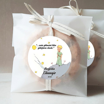 Küçük Prens Temalı Beyaz Parti Sticker