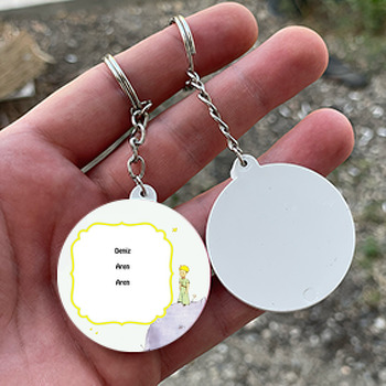Küçük Prens Temalı Daire Plastik Anahtarlık