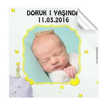 Küçük Prens Temalı Doğum Günü  Kare Etiket