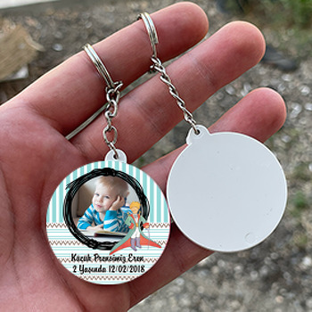 Küçük Prens Temalı Resimli Daire Plastik Anahtarlık