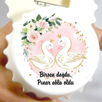 Kuğu Abla Kardeş Temalı Kapak Şekilli Magnet Açacak