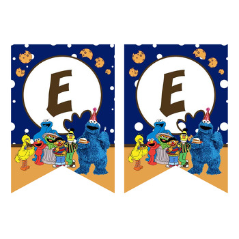 Kurabiye Canavarları ve Arkadaşları Temalı Flama Banner