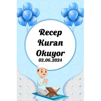 Kuran Okuyorum Mavi Temalı Afiş