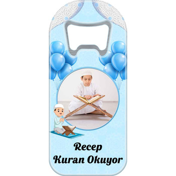 Kuran Okuyorum Mavi Temalı Uzun Magnet Açacak