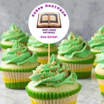 Kuran Okuyorum Mor Yazı Temalı Parti Kürdan Süs