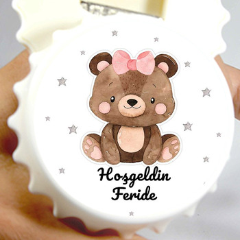 Kurdeleli Ayıcık Temalı Kapak Şekilli Magnet Açacak