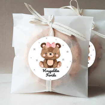 Kurdeleli Ayıcık Temalı Sticker