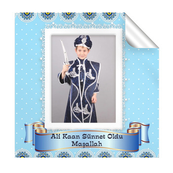 Kurdeleli Sünnet Temalı Kare Etiket