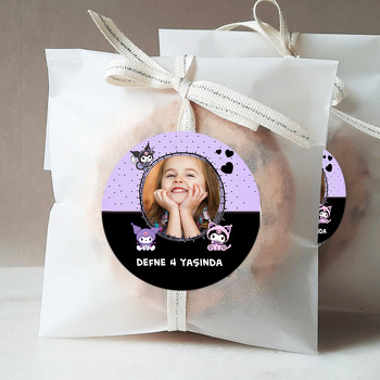 Kuromi Lila Temalı Resimli Sticker